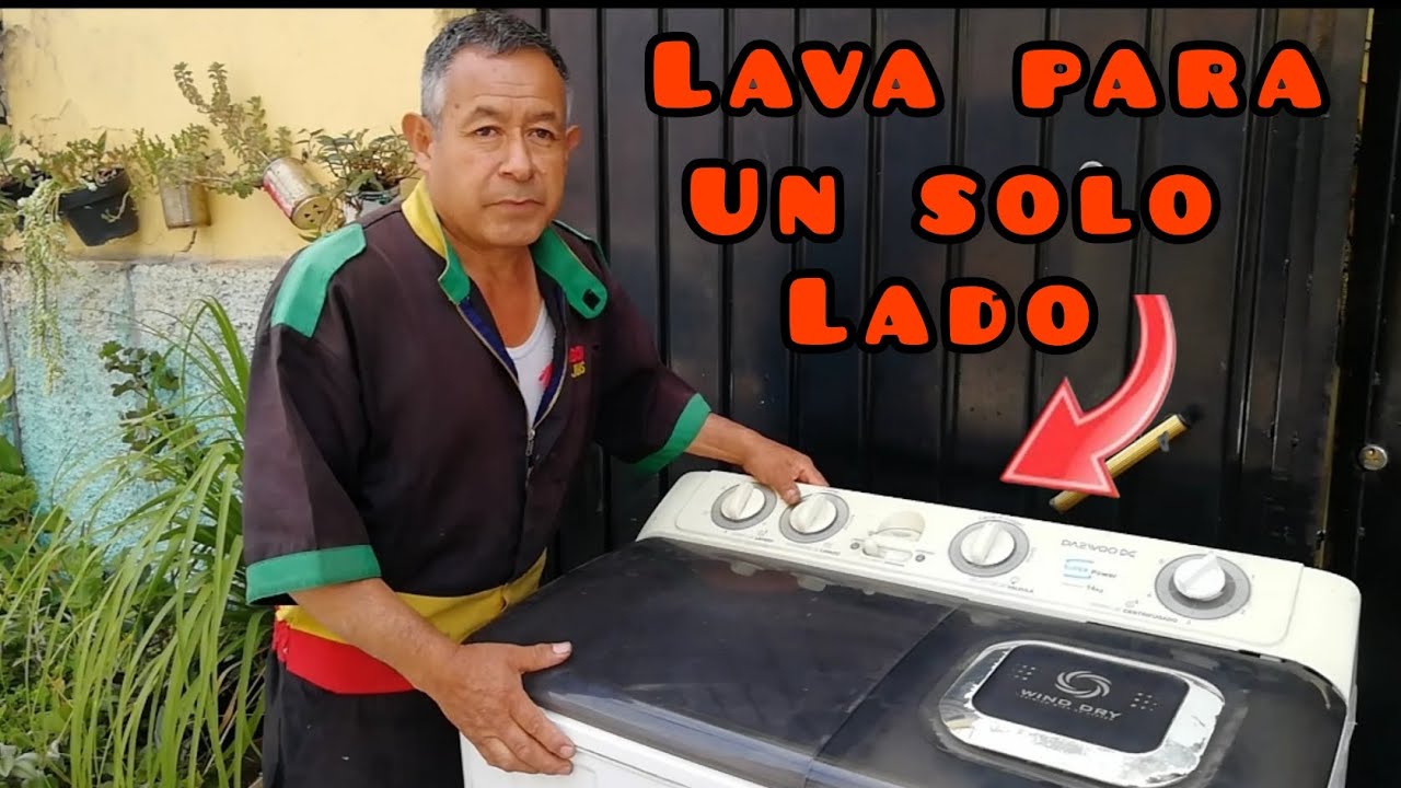 LAVADORA DOBLE TINA LAVA PARA UN SOLO LADO ENREDA LA ROPA