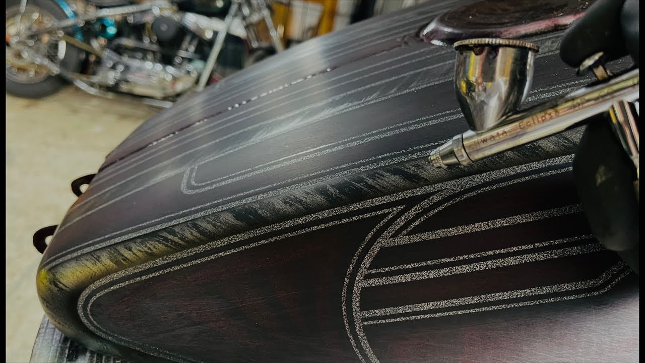 Airbrushing textures on metal flake paint