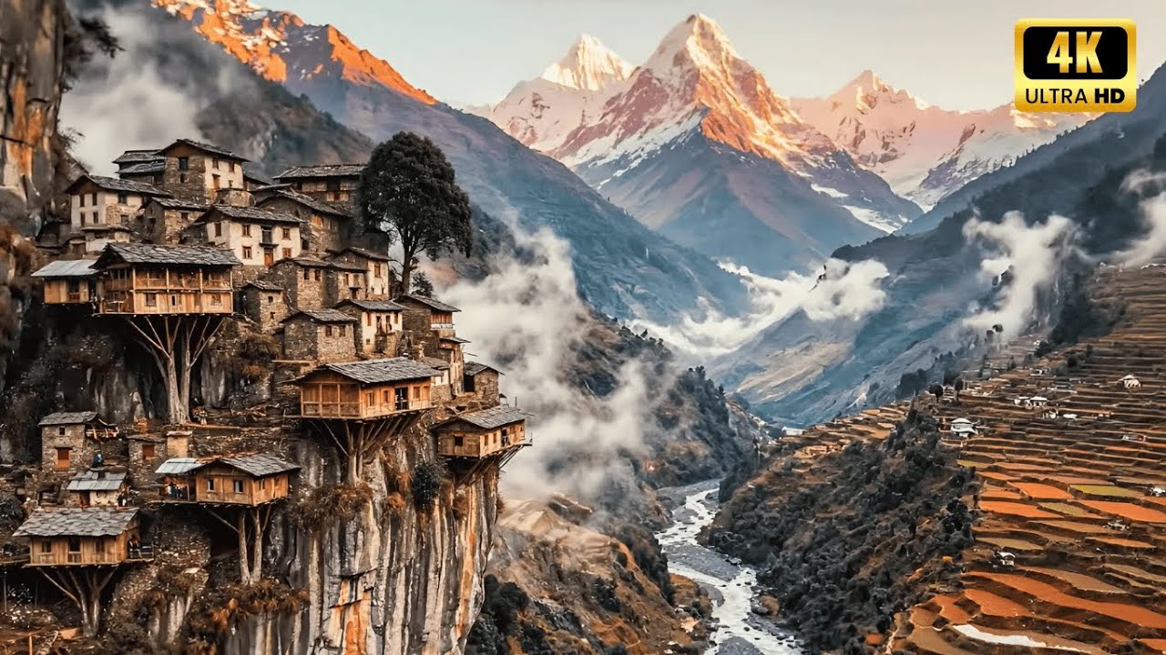 Only Found Here: A Fogbound Day in a Gurung Cliff Village — Herds, Nests, and Honey | 2025 | 4K
