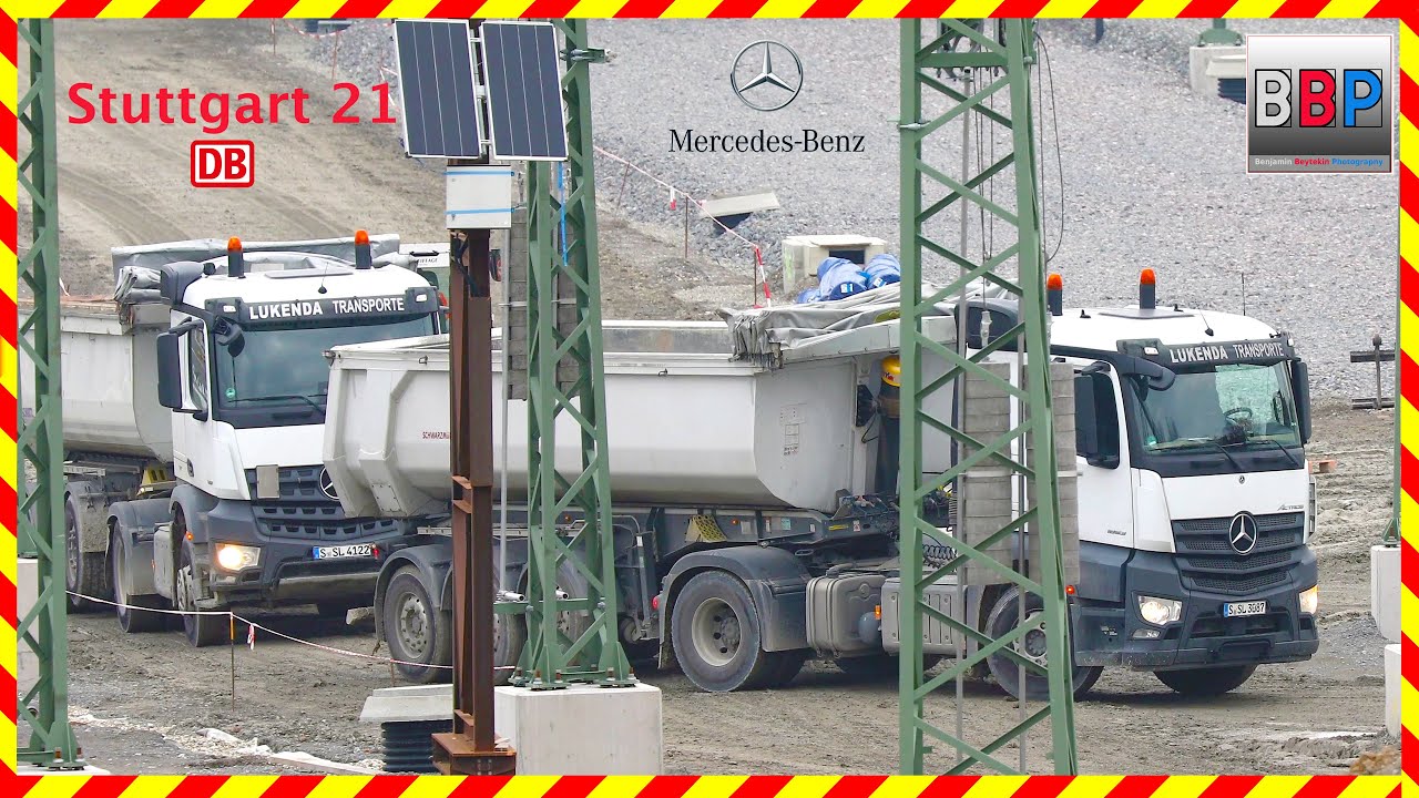 Stuttgart 21: Schotteranlieferung Untertürkheim, PFA 1.6b, 31.01.2024. #constructiontrucksworking