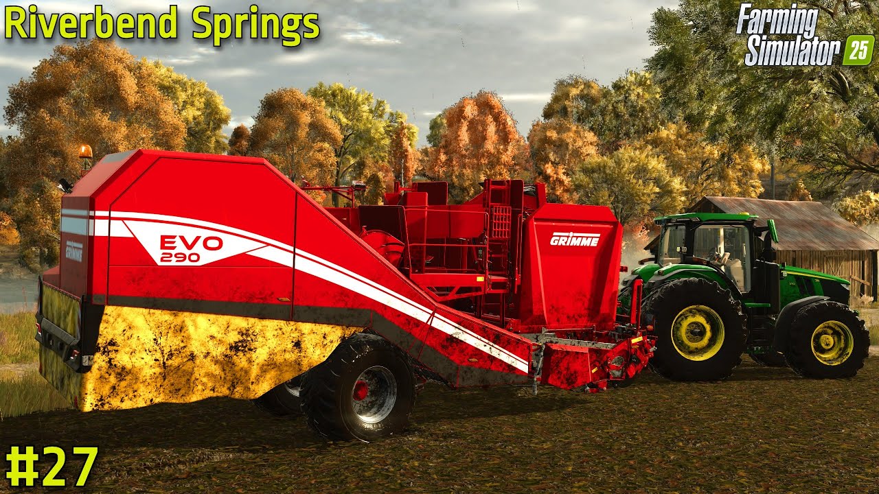 Harvesting POTATOES with GRIMME EVO 290 | Riverbend Springs | EP 27 | Farming Simulator 25
