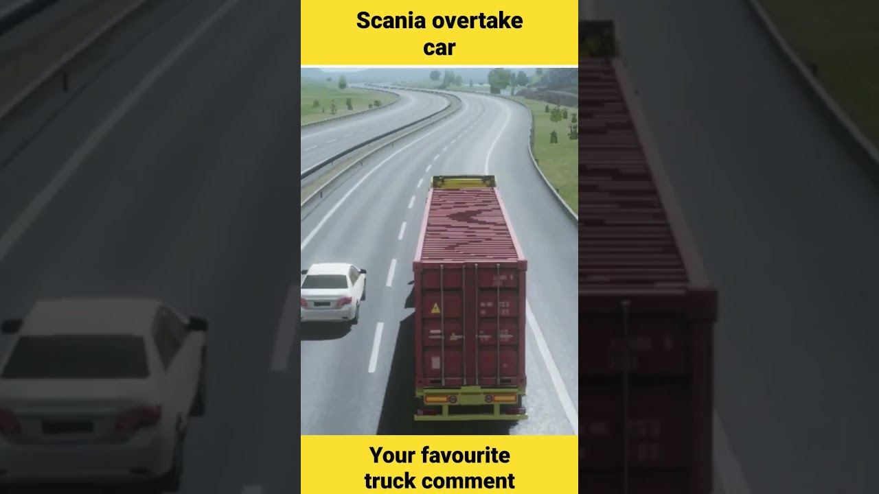 Truckers of Europe's 3 scania truck overtake car#short#viral#truck