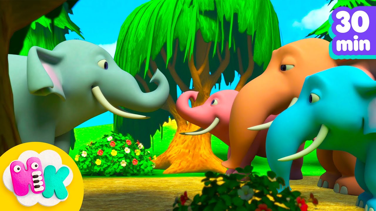Elefanter för Barn 🐘 Sånger med Djur för Småbarn | HeyKids på Svenska