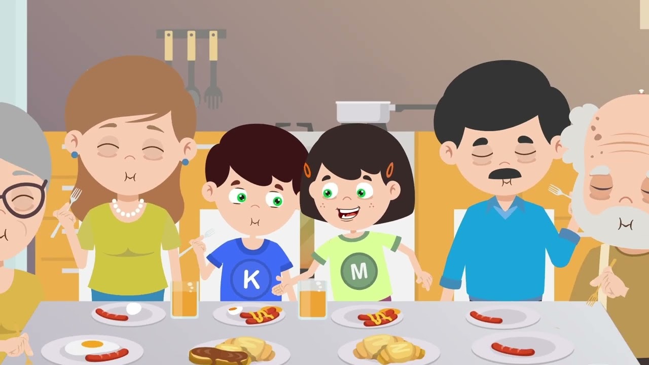 Die Süße Zwillingsfamilie Beim Frühstück - Die Bedeutung Des Bismillah