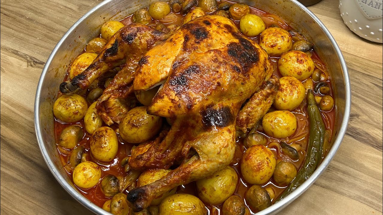 دجاج مشوي بالفرن /  مع اطيب تتبيلة دجاج ممكن تجربوها بطعم جداً مميز 😋🔥