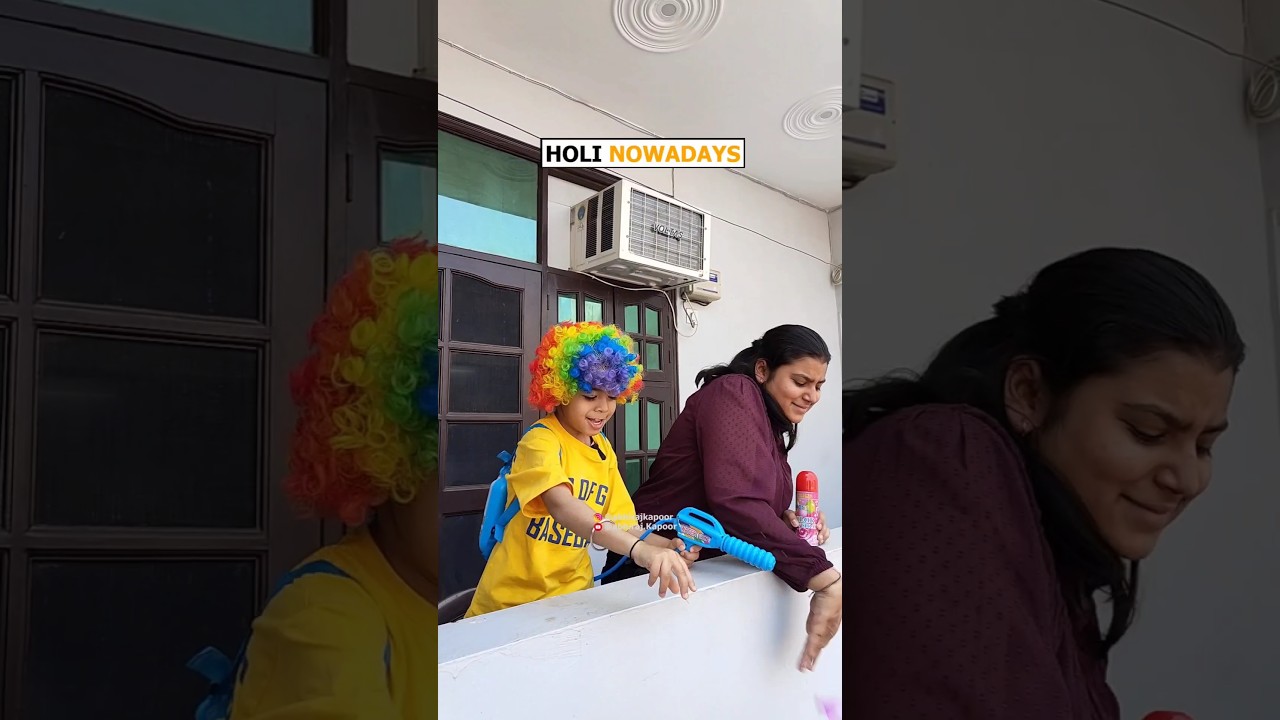 Holi Then vs Now 🎈😀 