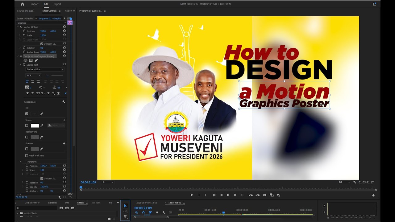 HOW IT WAS MADE - NRM | YOWERI KAGUTA MUSEVENI | NATHAN IGEME NABETA POSTER - PHOTOSHOP TUTORIAL