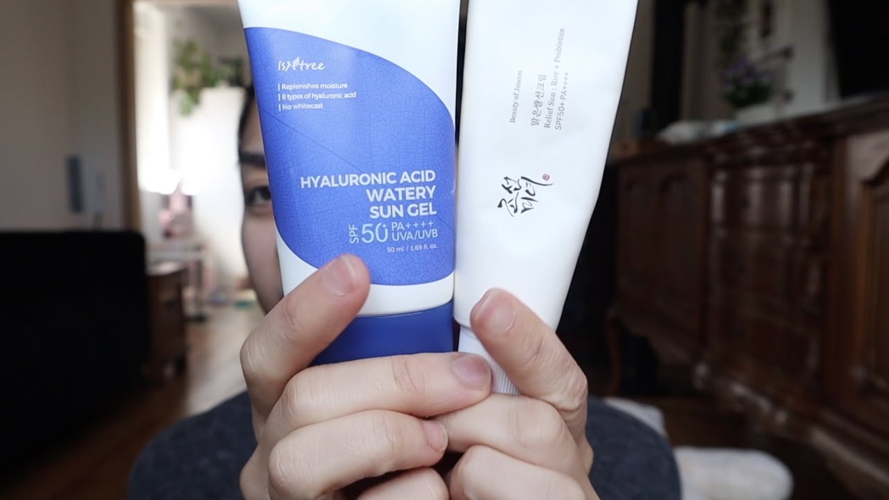 COMPARING KOREAN SPF:  ISNTREE HYALURONIC ACID WATERY SUN GEL VS BEAUTY OF JOSEON RELIEF SUN  ⎜👍👎