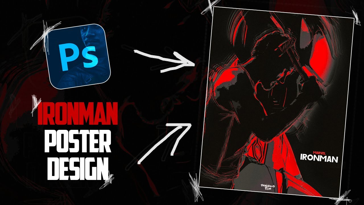 IRONMAN Alternative Movie Poster Design Using PHOTOSHOP  ! #ironman