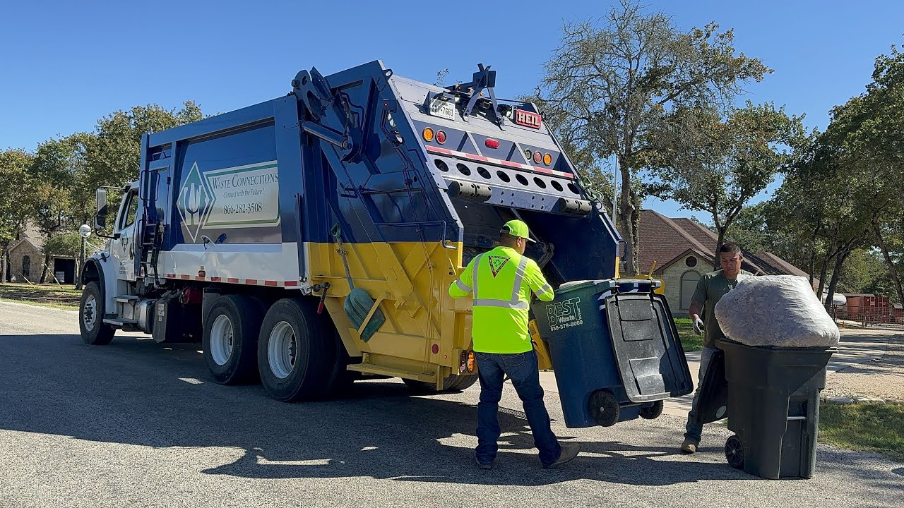 Waste Connections: Freightliner M2 Heil Powertrak Rear Loader Garbage Truck