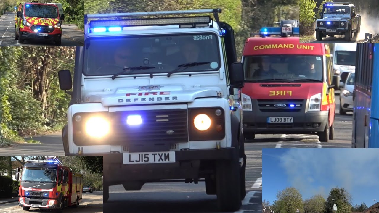 Large Wildfire at Ash Ranges in Surrey sparks large fire response with command unit & more.