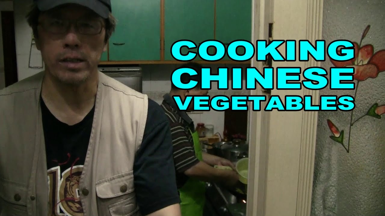 China Chef Cooks Chinese Vegetables In Hoiping China  (Wok Stir Fry)  Traditional Chinese Cooking)