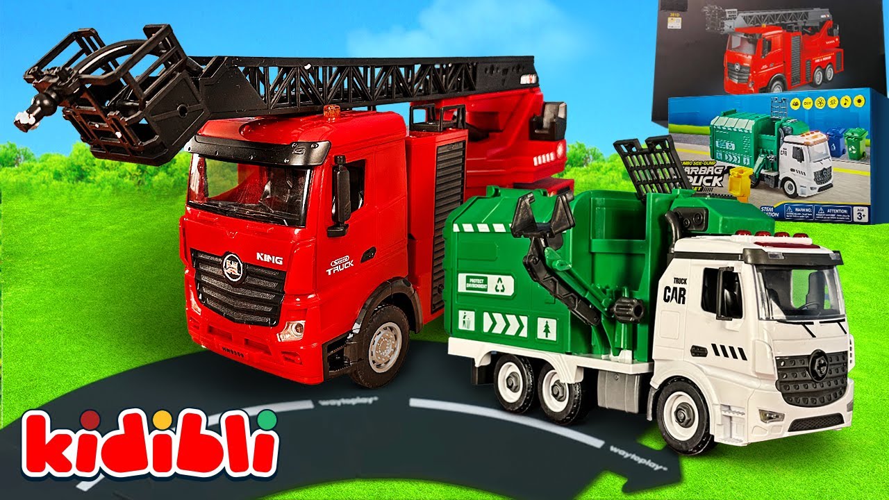 Juguetes Camión de Basura en Llamas! 🔥 Camiones de Bomberos al Rescate | Vídeo Infantil | Kidibli