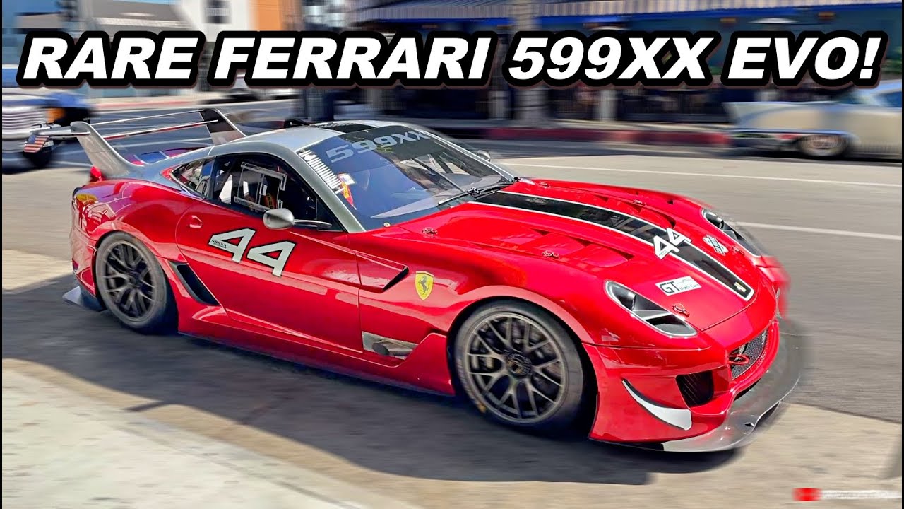 ZAKAZANE Ferrari 599XX EVO widziane na ulicach &ndash; GŁOŚNY zimny start + obroty!
