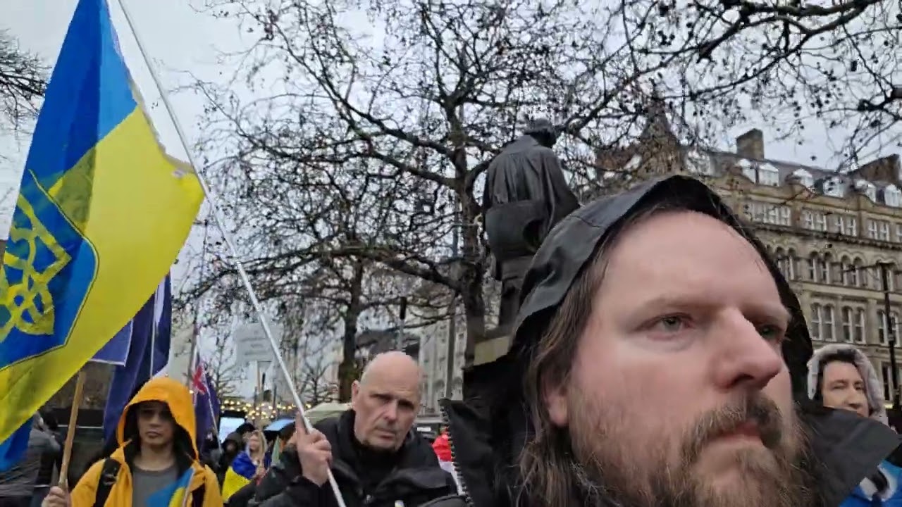 Stand With Ukraine March in Manchester 4th Anniversary (video glitches) #standwithukraine