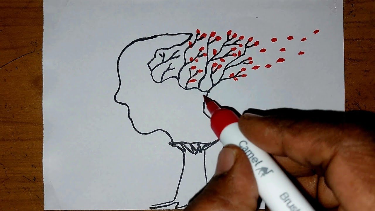 Girl face tree 🌳 Drawing   #MPedia Talks ART