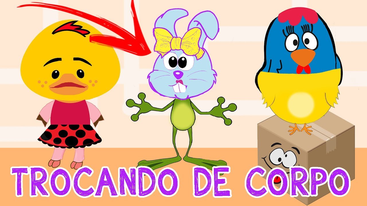 FAZENDO BAGUNÇA COM O CORPO DO SAPO ZÉ, PORQUINHA ROSA, GALINHA, PINTINHO AMARELINHO, PATO E KOLELA