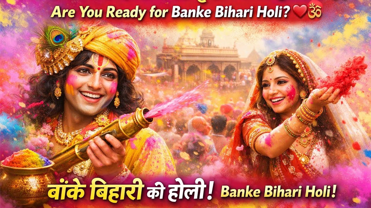 होली खेल रहे बाँके बिहारी ❤️ | वृंदावन में रंग बरसे।  वृंदावन धाम में जब श्याम रंग बरसाते हैं,