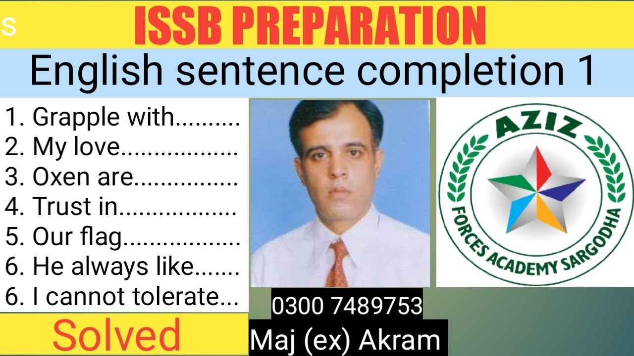Sentence completion |Psychological test | issb | personality test | picture story