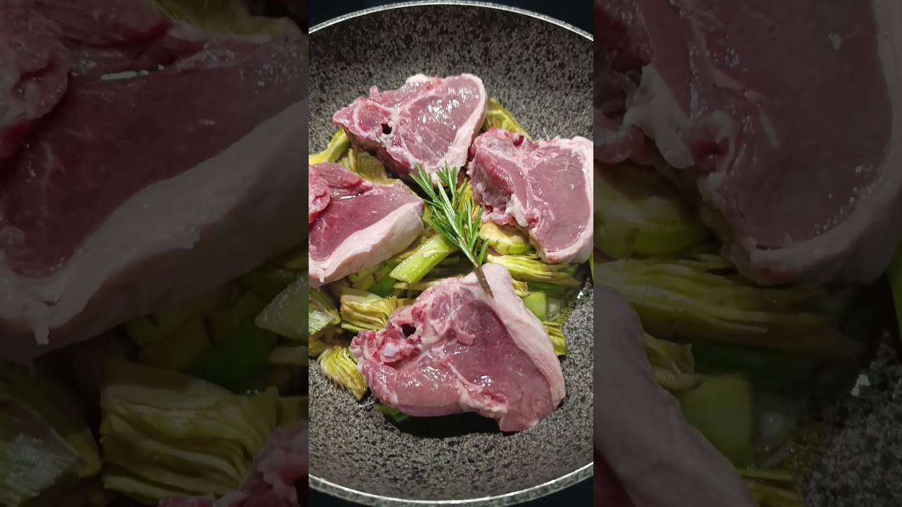 Agnello spadellato con i  carciofi