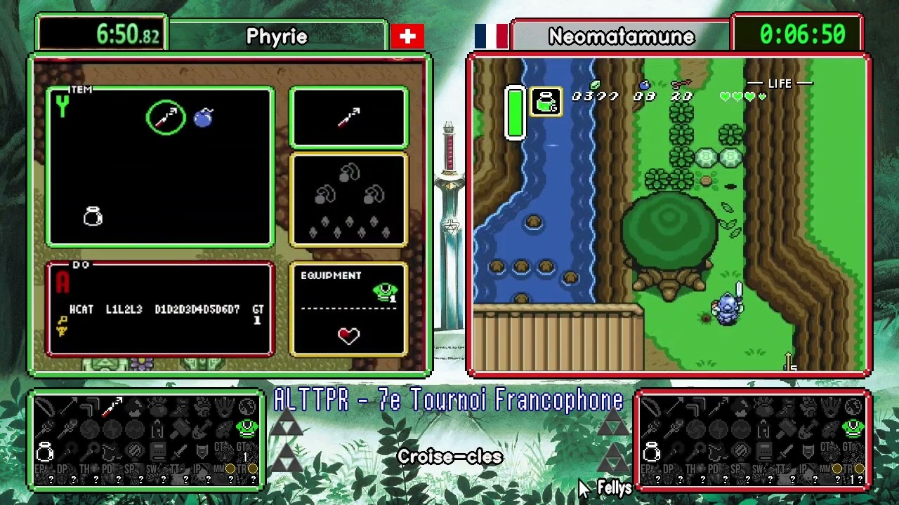 Phyrie vs Neomatamune. Game 1 Tournoi Francophone ALTTP Randomizer, Septieme Edition