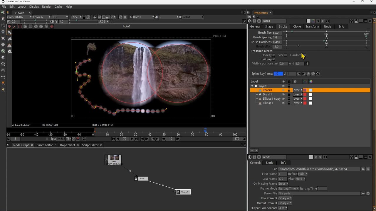 NATRON - Lesson 11 - Roto, Rotopaint, Drawing, Shapes, Path, Fill, Stroke, Mask, Feather, Morph