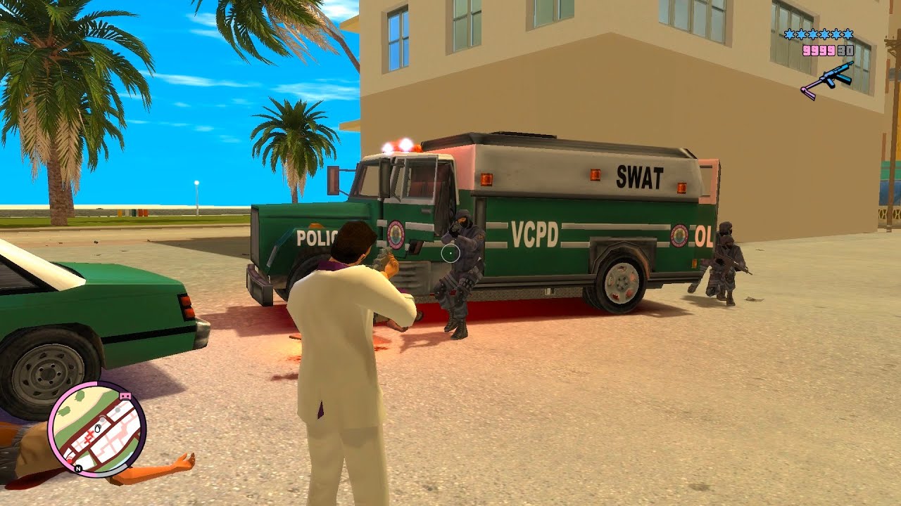 GTA Vice City Nextgen Edition Washington Beach Shootout + Six Star Wanted Level Escape