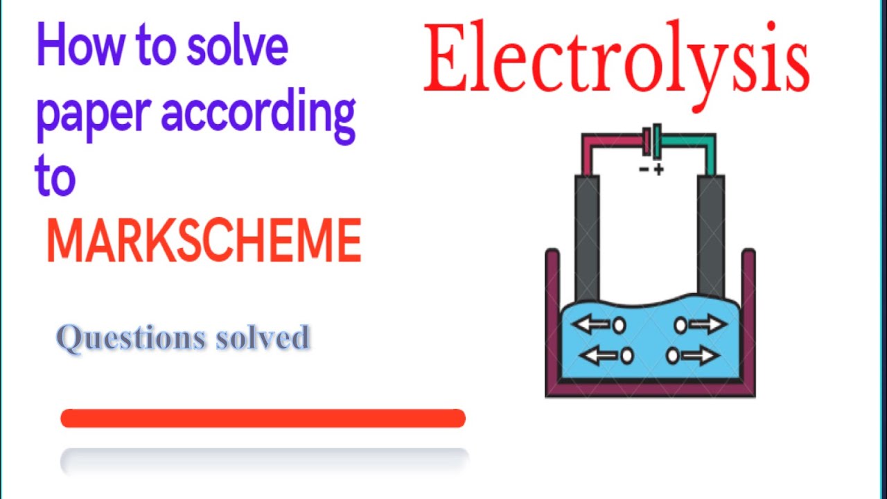 How to solve paper according to markscheme|Electrolysis