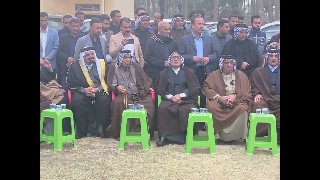 مشيه قبيلة البومحمد على قبيلة الدعوم في مضيف الشيخ صادق ال خان ( الجزء الاول)