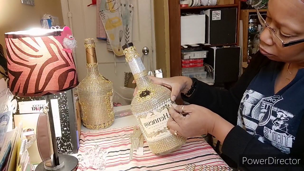 DIY Bling Glam Liquor bottles 🍾