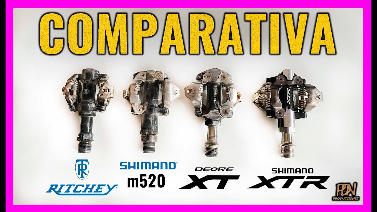 COMPARATIVA PEDALES MTB- SHIMANO M520 VS XT M8100 VS XTR M9100 VS RITCHEY V4 #review #comparativa