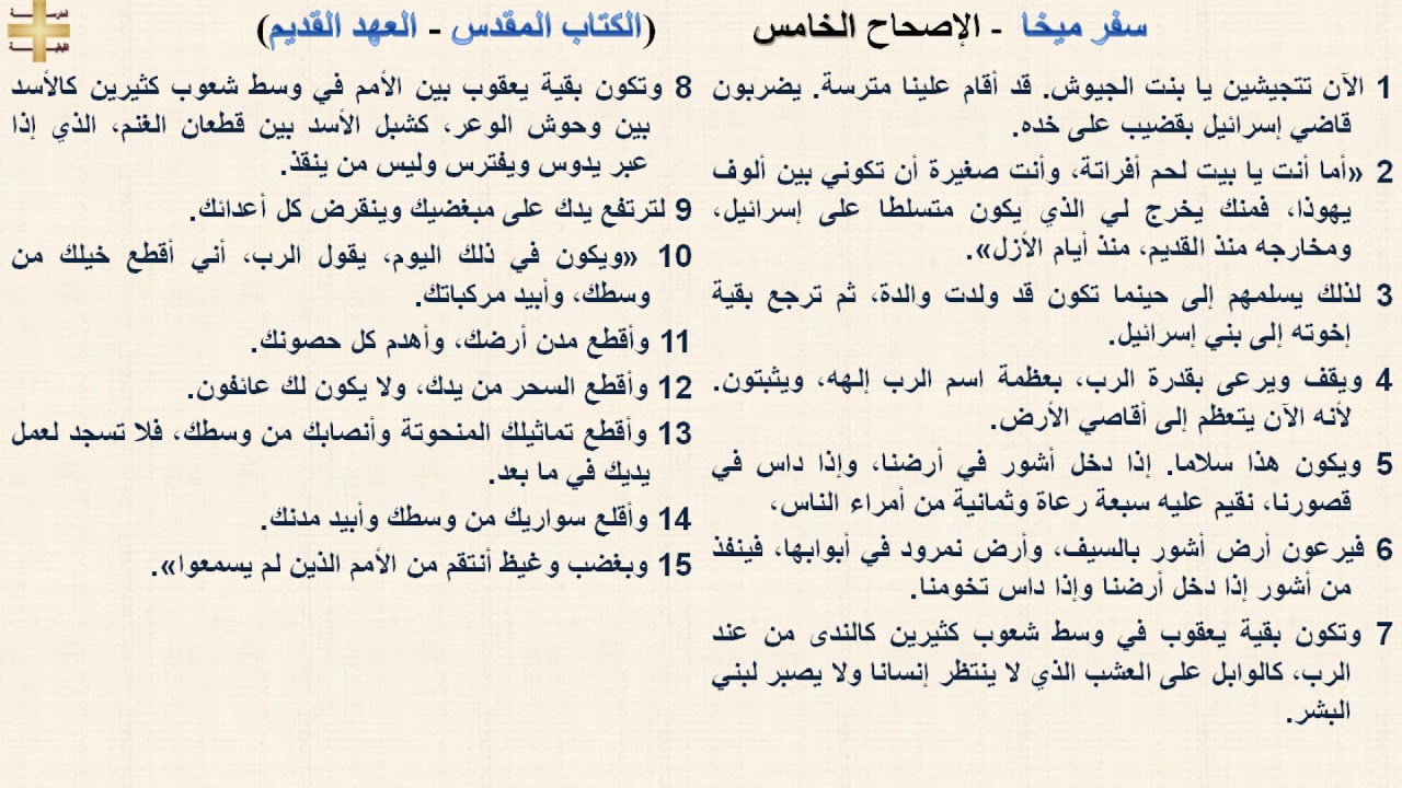 سفر ميخا 5 - الإصحاح الخامس - د/مجدى نجيب - ابونا ابرام