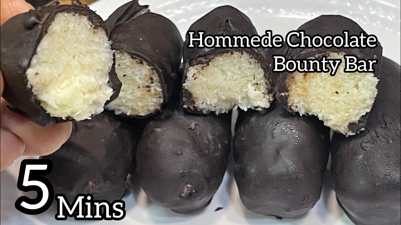 Just 5 Mins Ready | Hommede Chocolate Bounty Bar | No Cooking 🍫❤️
