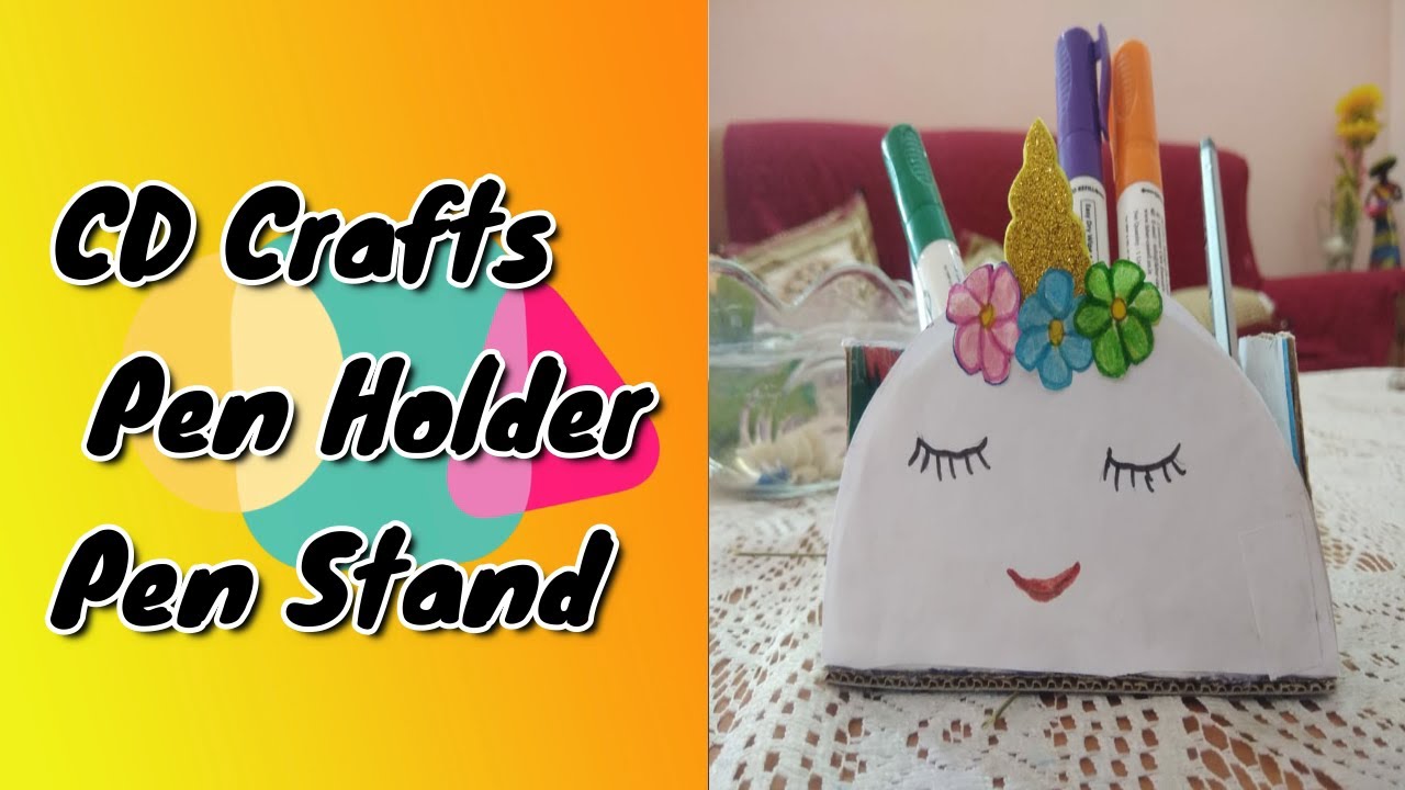 DIY Recycled CD Pen Holder - Best Out of Waste Easy Craft Ideas | Easy CD Craft | CD  Pen Stand