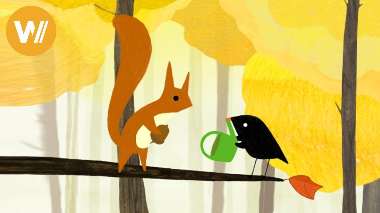 The little bird and the squirrel: the adventures of the little bird in autumn 🐥