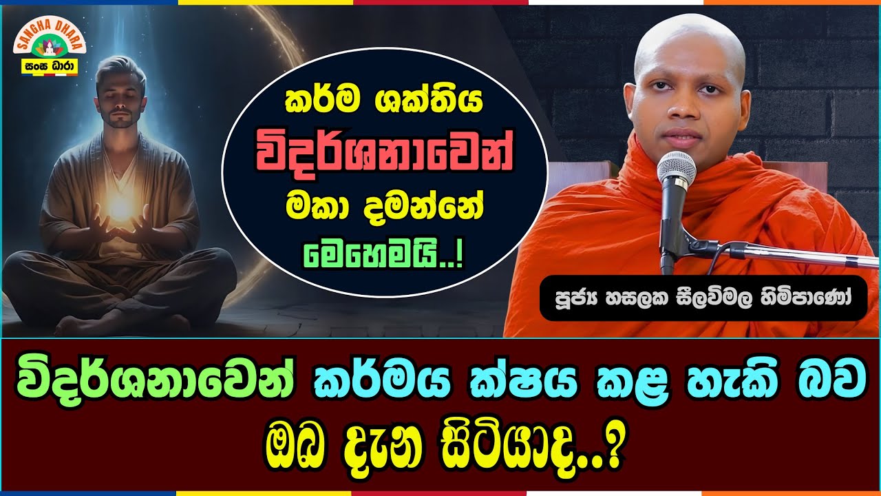 විදර්ශනාවෙන් කර්මය ක්ෂය කිරීම | Hasalaka seelavimala thero | හසලක සීලවිමල හිමි | #බණ #ධර්මදේශනා
