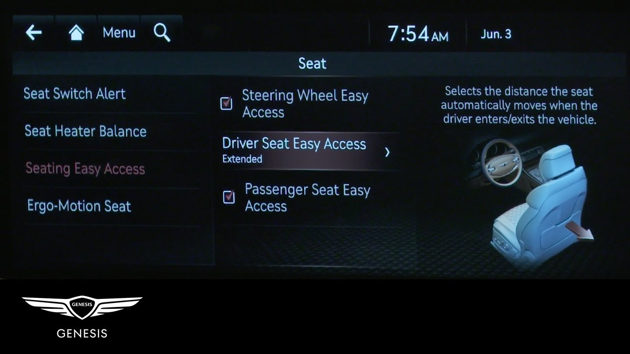 Front Seat Easy Access and Exit Function | Genesis GV70 | How-To | Genesis USA