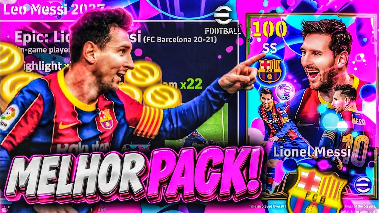 😍 COMPREI O PACK PREMIUM DO MESSI 106 &Eacute;PICO DO BARCELONA 20-21 NO EFOOTBALL 2027 MOBILE!!! 🔥