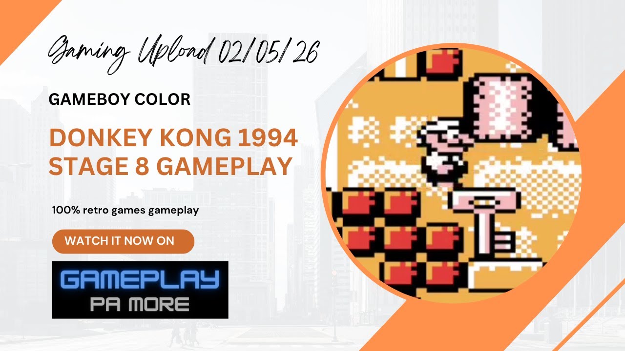 GBC donkey kong 1994 stage 8 gameplay 20260205