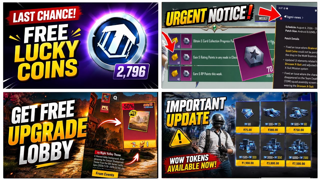 OMG 😳Urgent Notice | FREE X-suit Upgrade New Trick | Get Free 50+ Lucky Coins | Purchase Wow Token