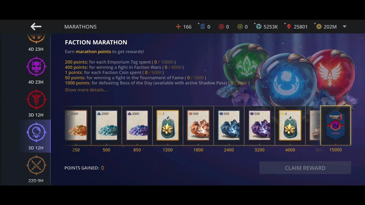 How to Complete Faction Marathon || New Trick Easily Complete Step by Step || Shadow Fight 3
