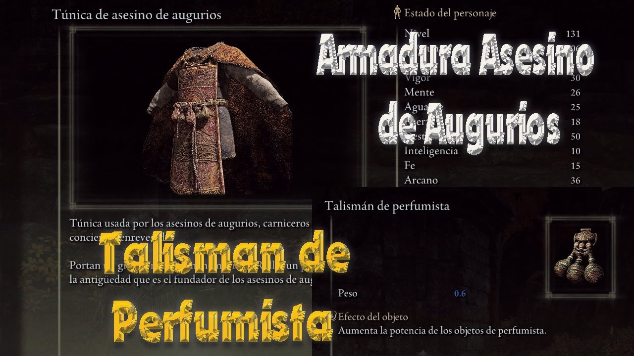Elden Ring   Armadura   Set   Asesino de Augurios  Y Talisman de Perfumista