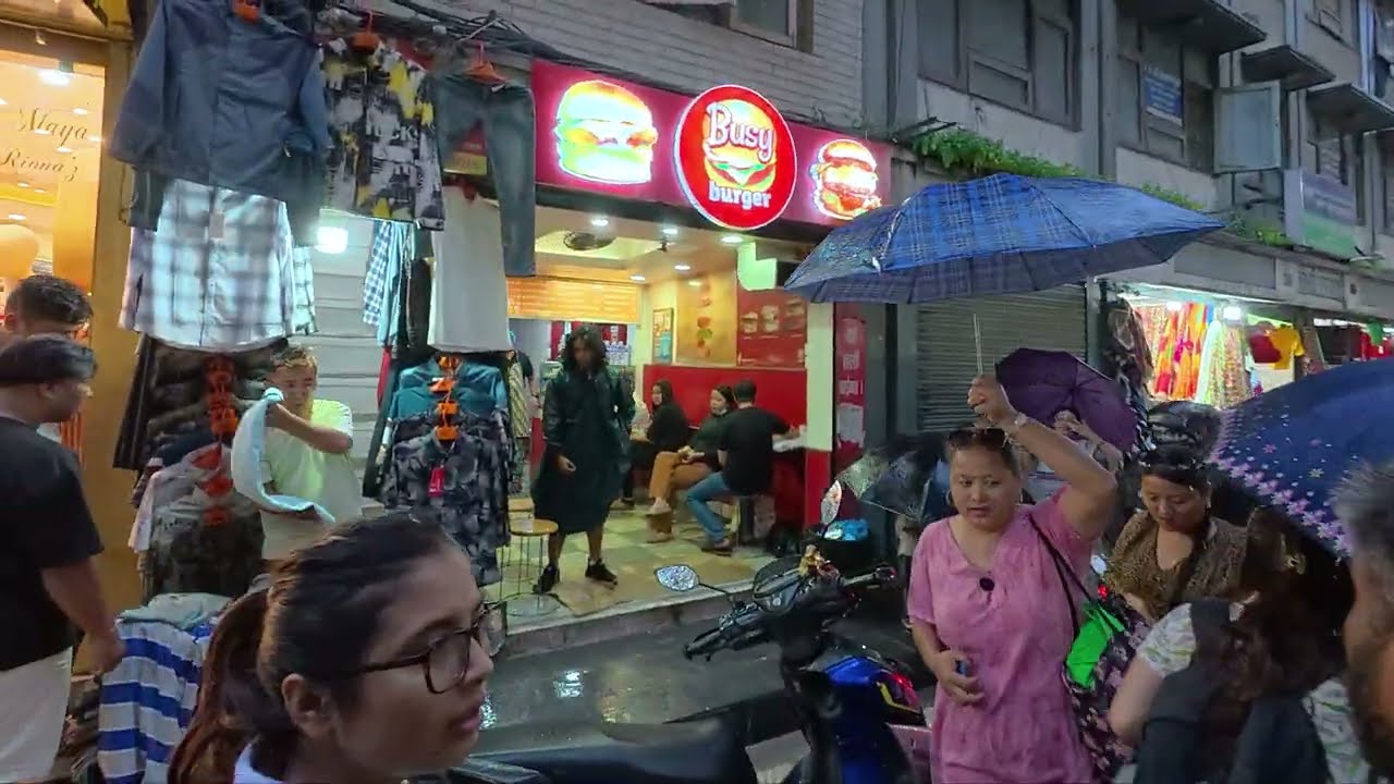 (A Rainy Day) Life in NEPAL! - Look soo poor but happy life running in Nepal Walking Tour Video