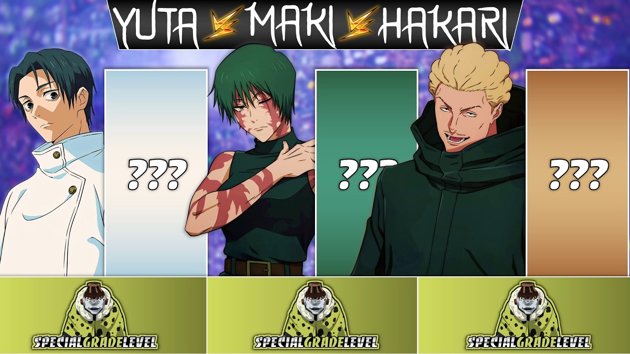 Юта против Маки против Хакари УРОВНИ СИЛЫ 🔥 (дзюдзюцу кайсен)