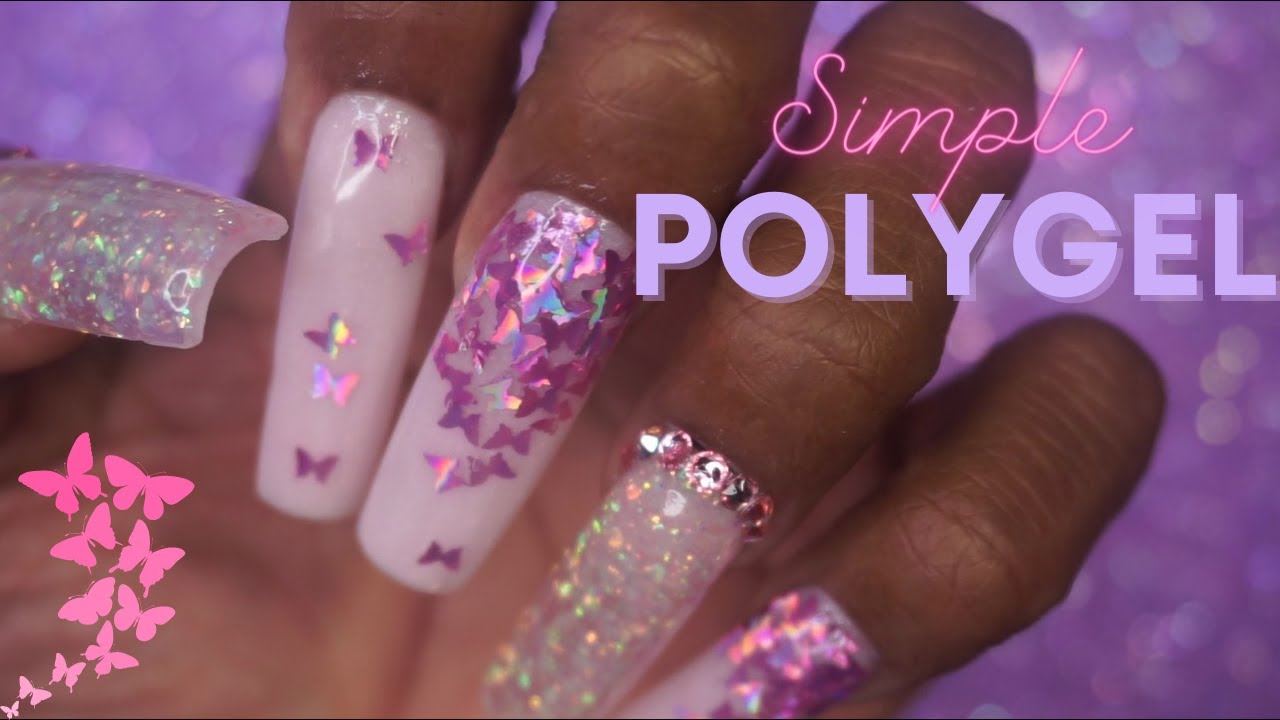 PINK BUTTTERFLY POLYGEL NAILS | Sculpted Polygel | SXC POLYGEL