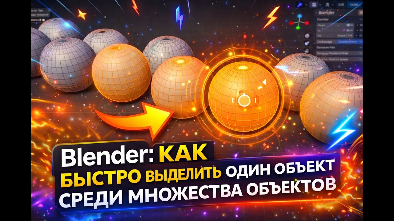 Как выделить один объект из большинство объектов в программе Блендер
