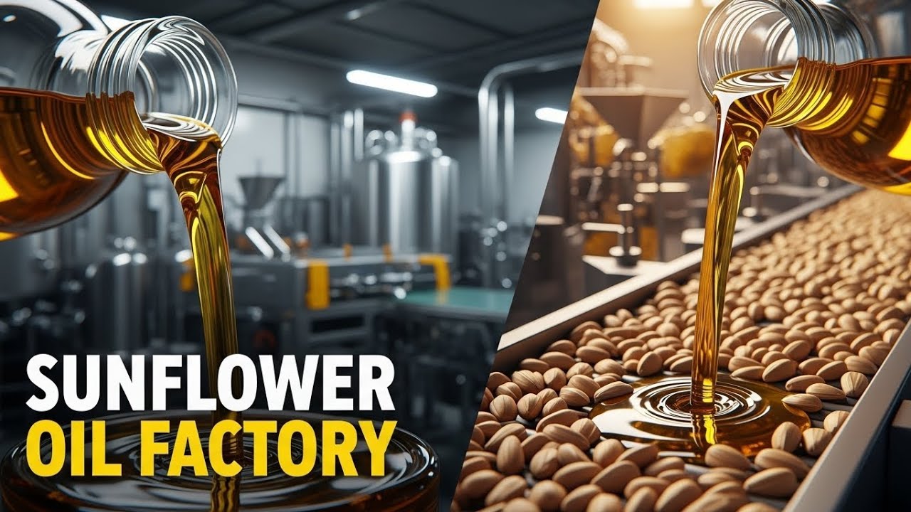 Sunflower Oil Factory Process  From Seeds to Bottles