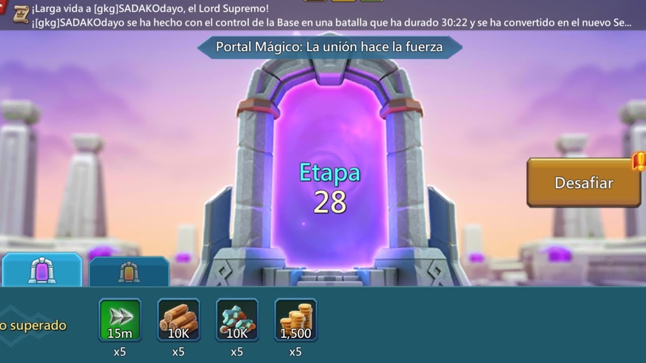 PORTAL MÁGICO  ETAPA 28 LA UNIÓN HACE LA FUERZA 💪 (VERGEWAY STAGE 28) LORDS MOBILE 2024 👑