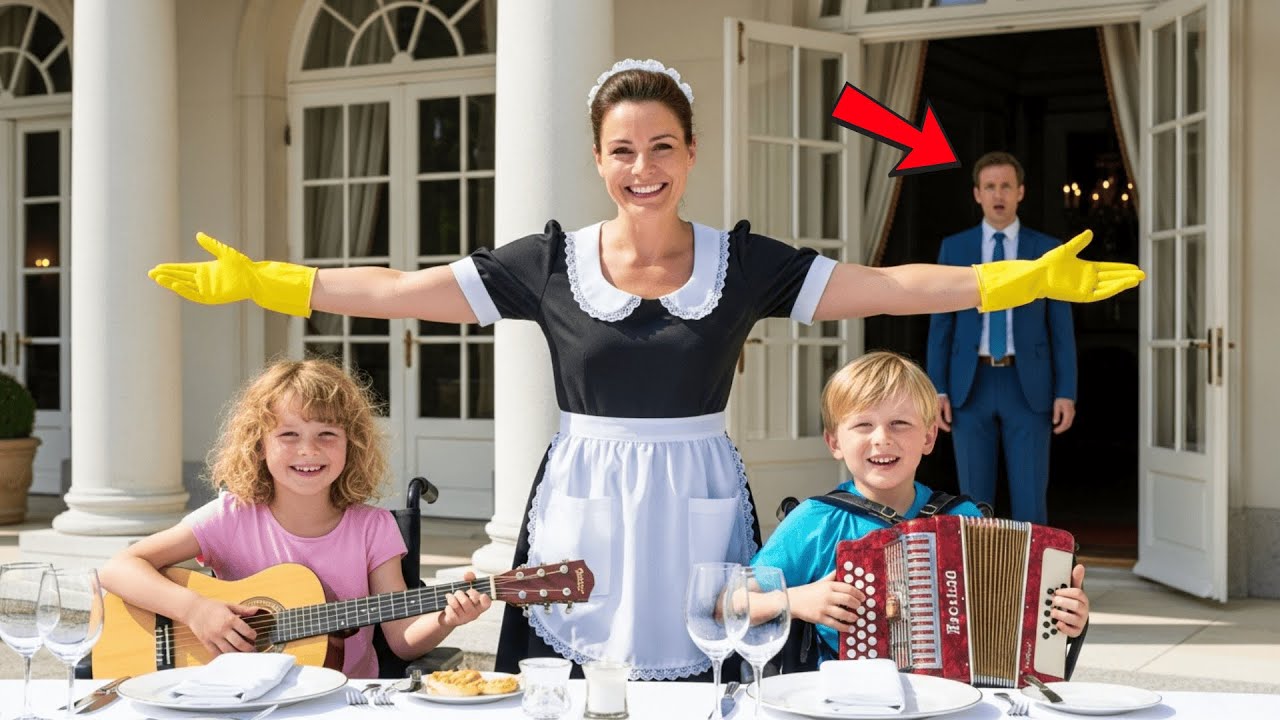 Witwer Kommt Früh Heim Und Sieht Putzfrau Bei Unerwartetem Geste Mit Seinen Kindern Im Rollstuhl