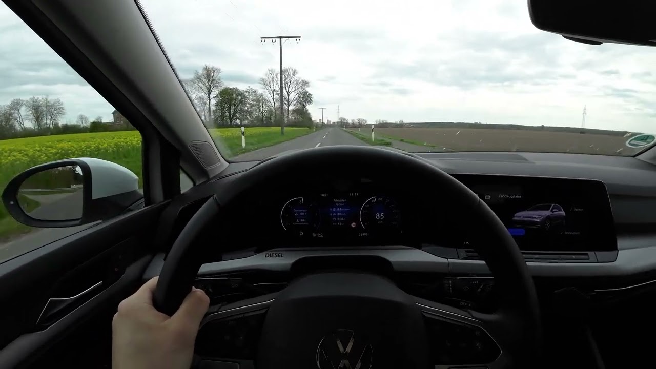 VW Golf 8 2,0TDI 85kW DSG7 0-100km/h acceleration